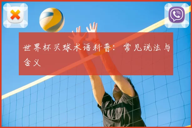 世界杯买球术语科普:常见说法与含义