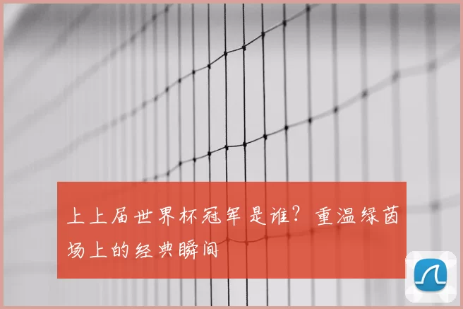 上上届世界杯冠军是谁？重温绿茵场上的经典瞬间