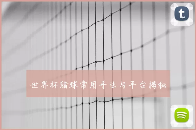 世界杯赌球常用手法与平台揭秘